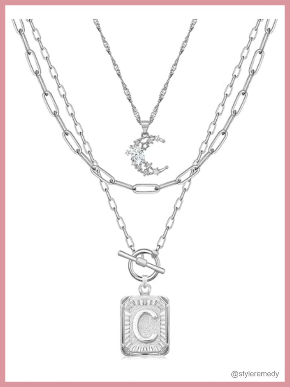 Layered Initial Necklace Set 14K Gold Plated Brass Choker
